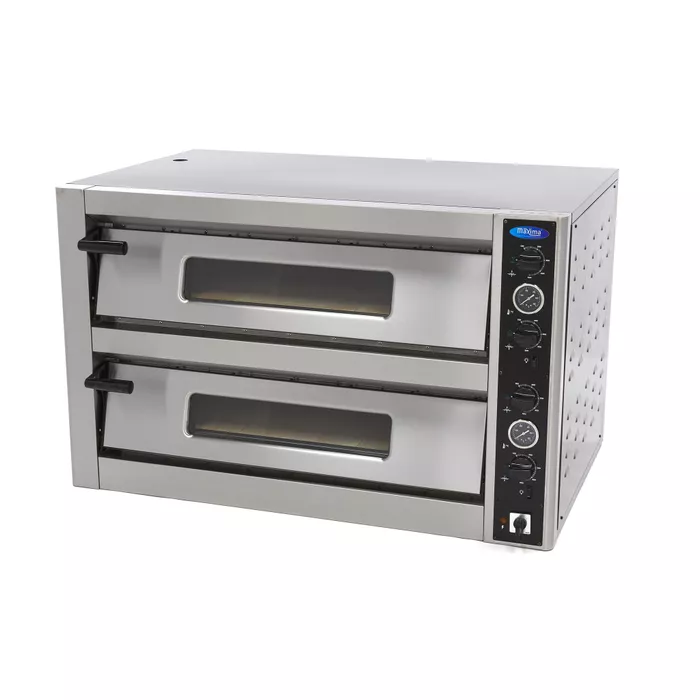 Maxima Pizzaovn Deluxe Pizzaovn Dobbelt 400v - Gastroudstyr Pizzaovn  - 8719632124559