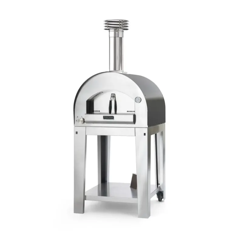 Fontana Forni Margherita Antracite Gas Pizzaovn Med Vogn - Fontana Forni Pizzaovn  - 8033776073666