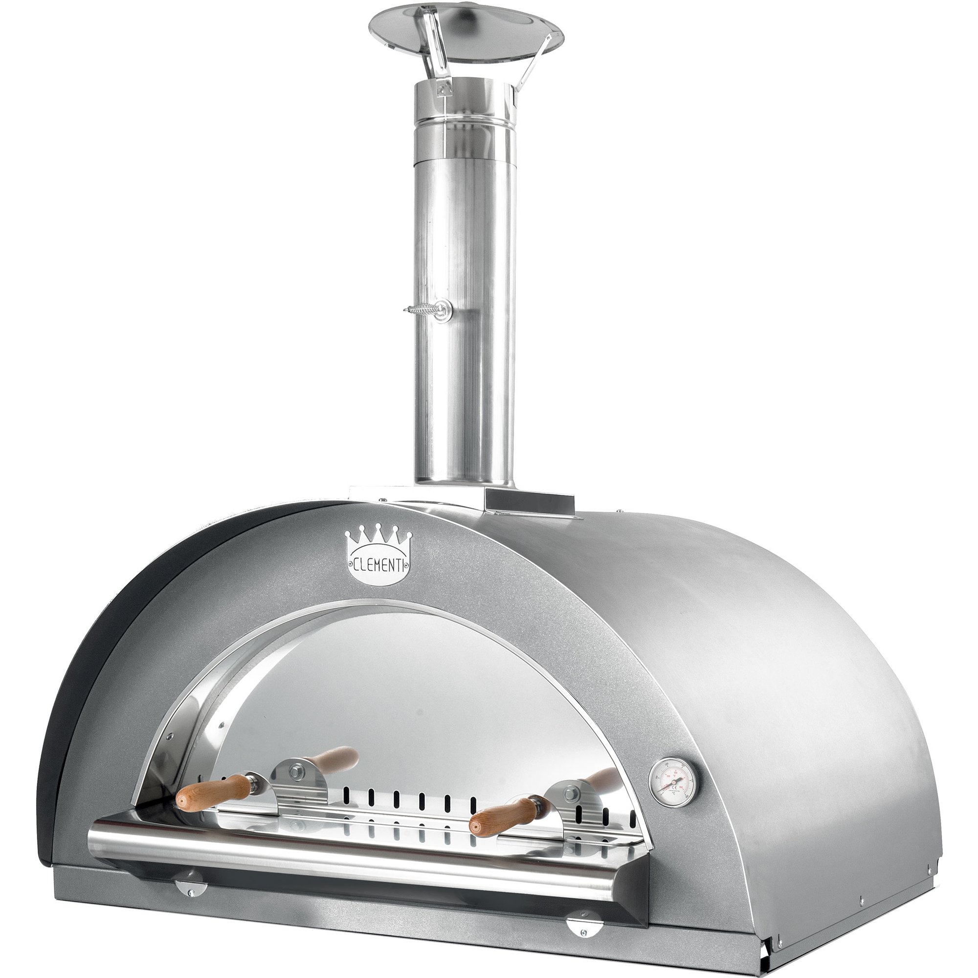 Rustfrit Stål Family Brændefyret Pizzaovn 80x60 - Clementi Forni Pizzaovn