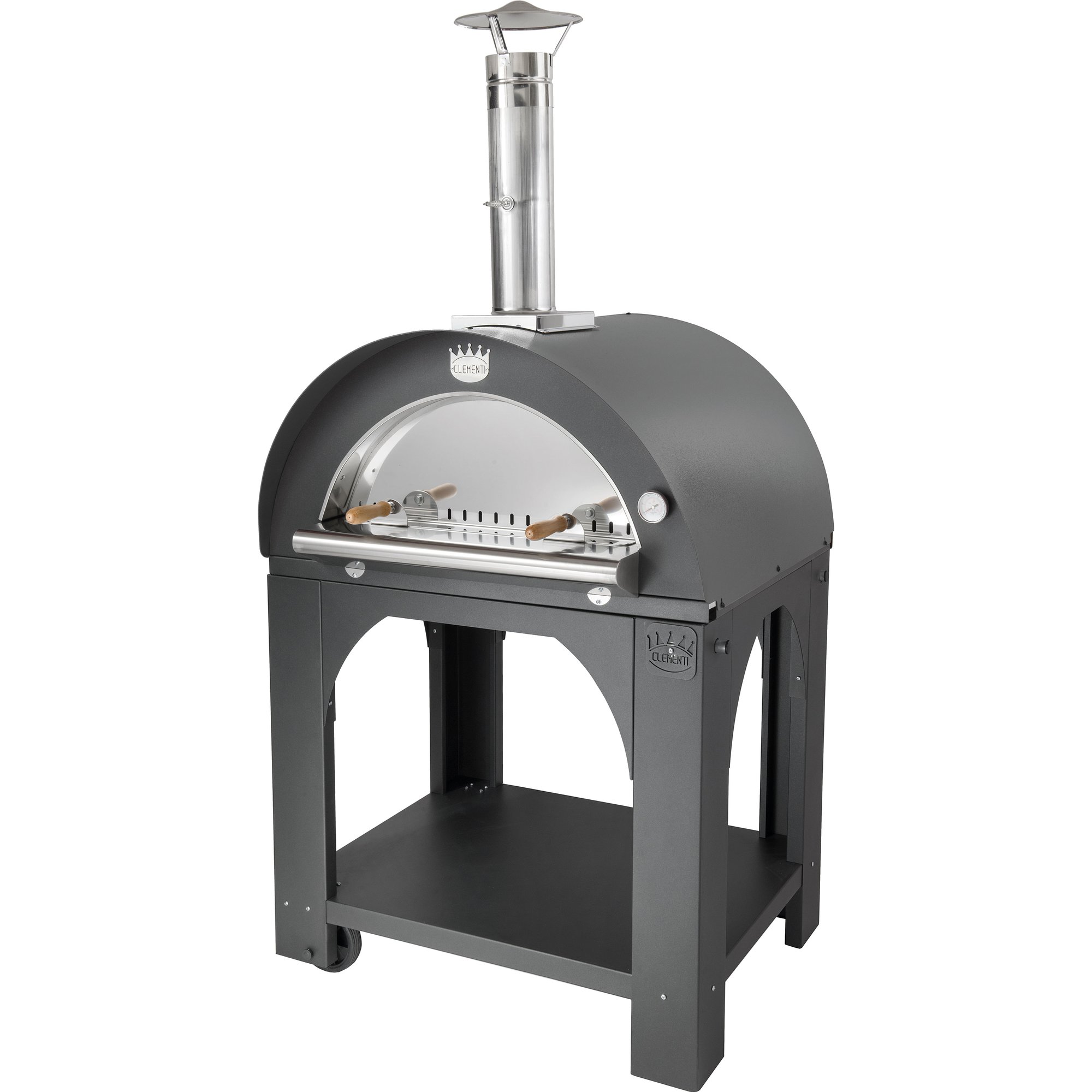 Antracit Pulcinella Brændefyret Pizzaovn 80x60 - Clementi Forni Pizzaovn  - P1853799