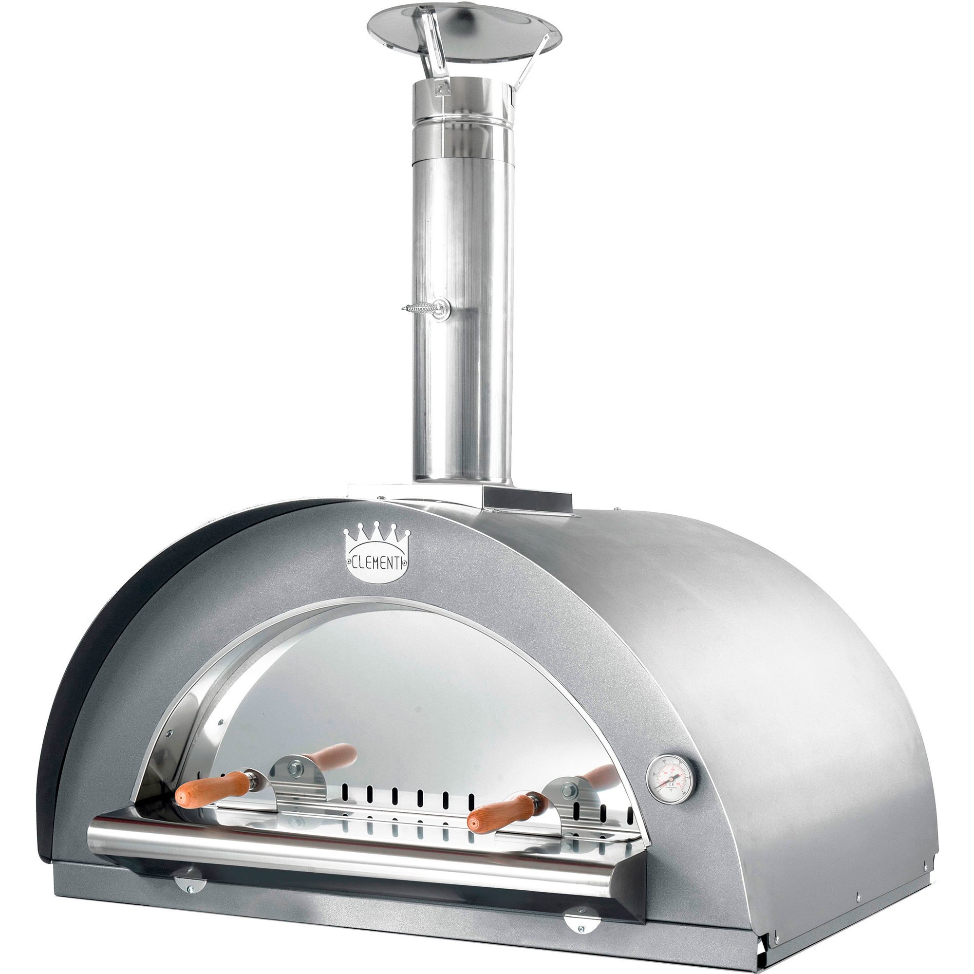 Rustfrit Stål Family Brændefyret Pizzaovn 60x60 - Clementi Forni Pizzaovn  - P1853747