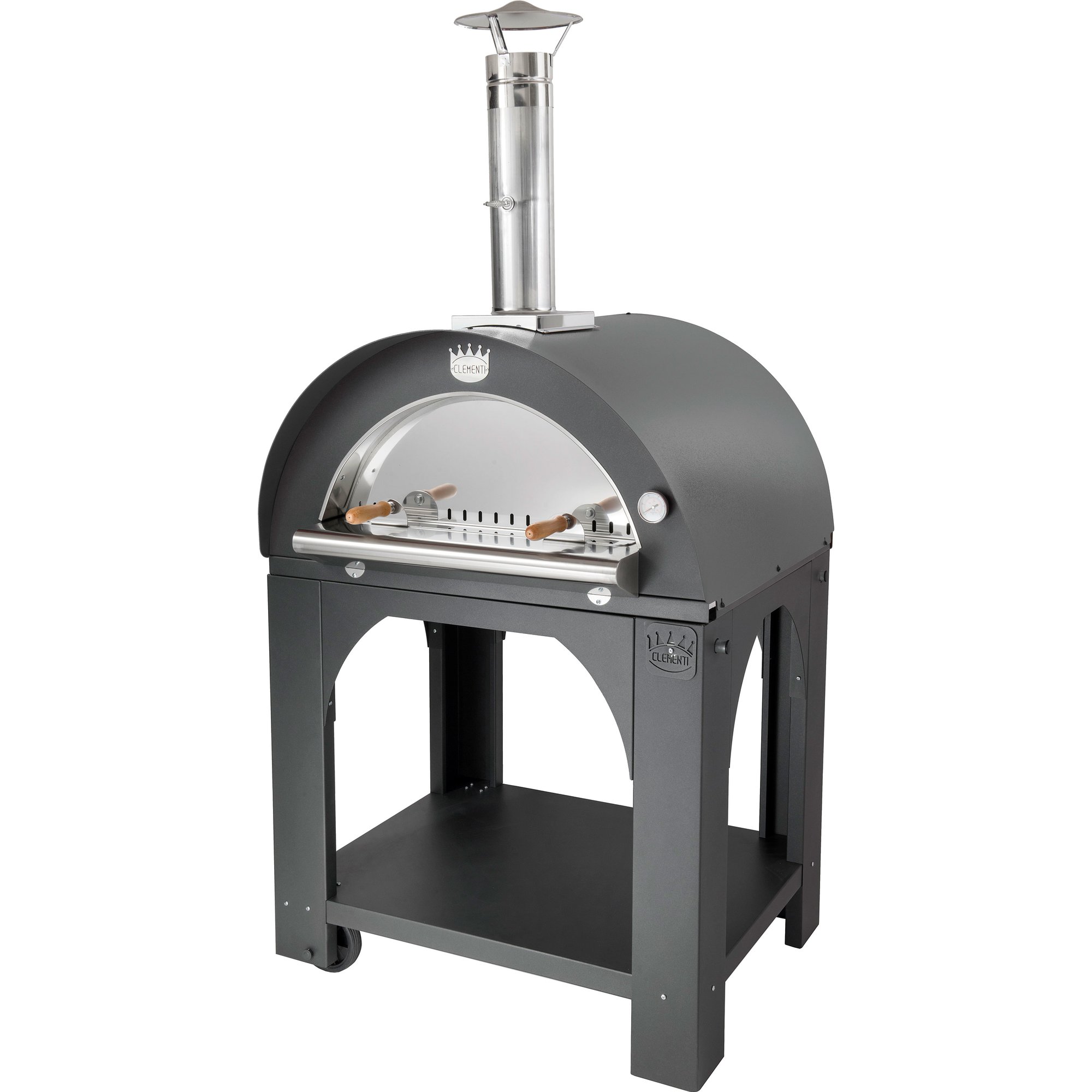 Antracit Pulcinella Brændefyret Pizzaovn 60x60 - Clementi Forni Pizzaovn  - P1853791