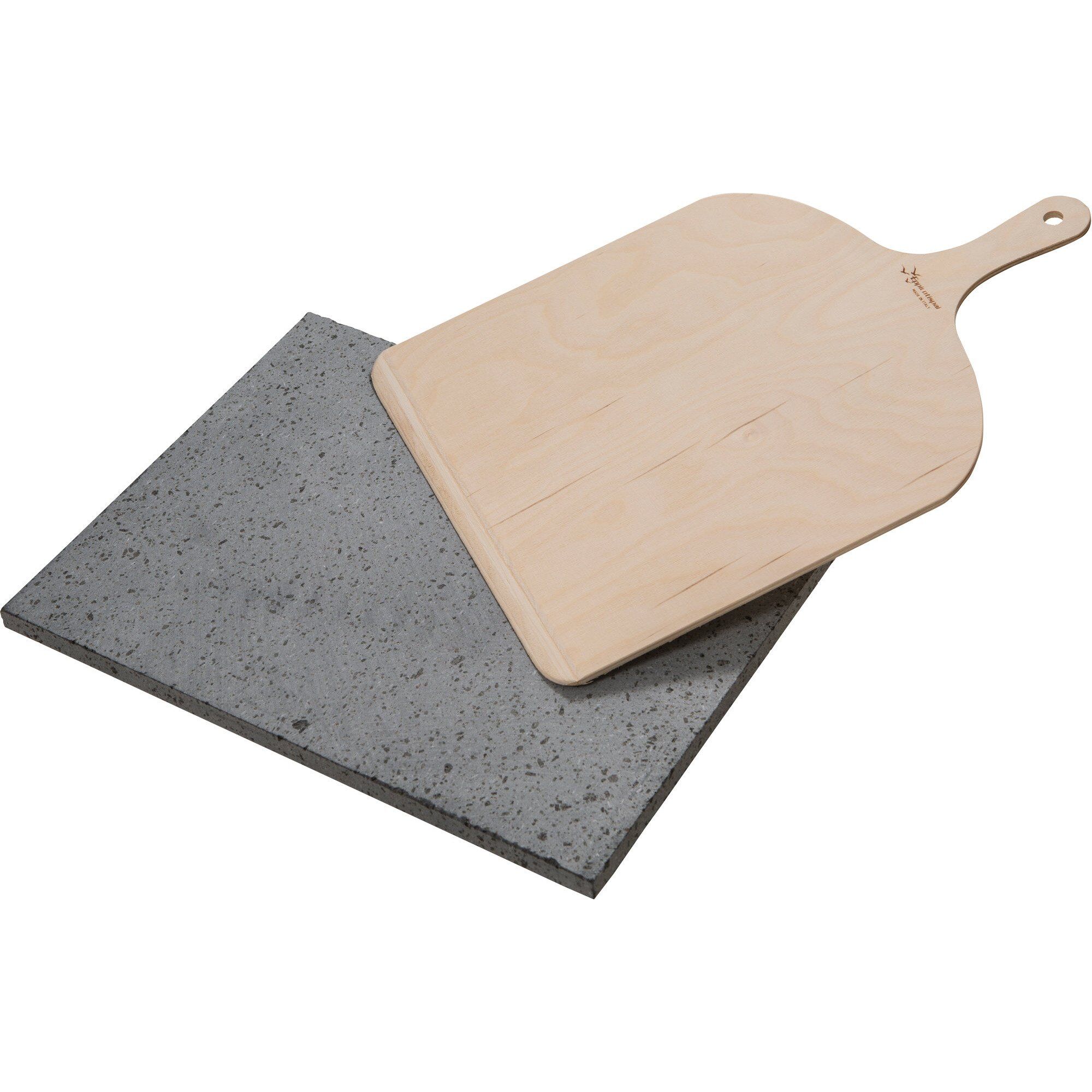 Natur, Grå Pizzasæt Med Lavasten Bagespade - Eppicotispai Pizzasten  - 8017790008187