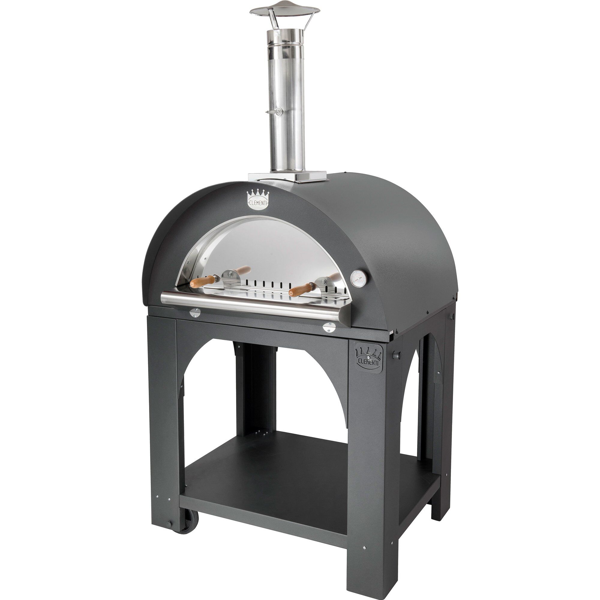 Antracit Pulcinella Brændefyret Pizzaovn 60x60 - Clementi Forni Pizzaovn  - P1853791