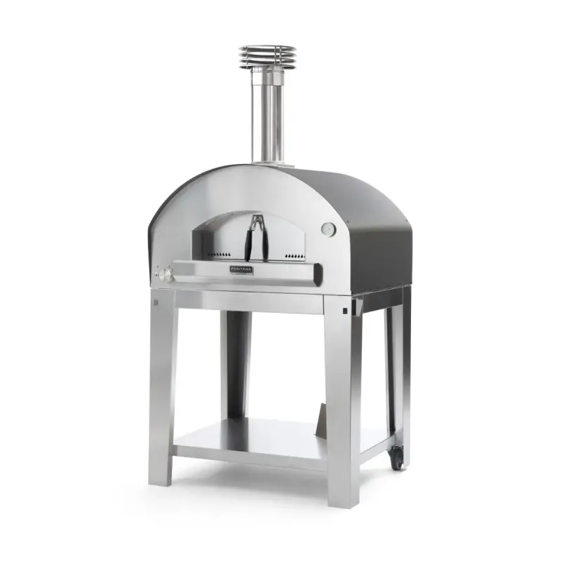 Fontana Forni Mangiafuoco Antracite Gas Pizzaovn Med Vogn - Fontana Forni Pizzaovn  - 8033776076445