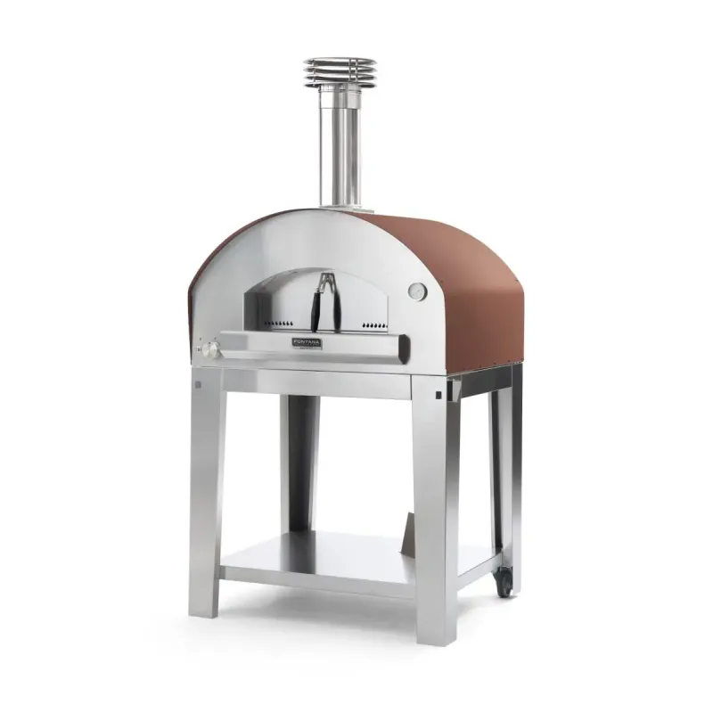 Fontana Forni Mangiafuoco Rosso Gas Pizzaovn Med Vogn - Fontana Forni Pizzaovn  - 8033776076452