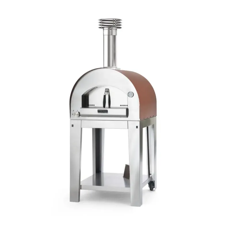 Fontana Forni Margherita Rosso Gas Pizzaovn Med Vogn - Fontana Forni Pizzaovn  - 8033776073659